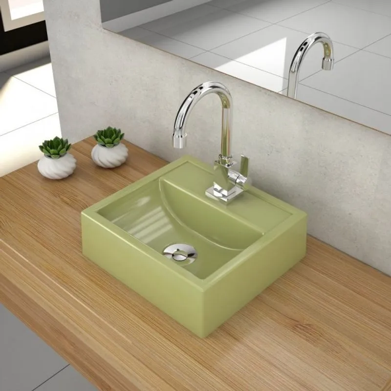 Kit Cuba Q32 com Válvula Click 1 Pol. e Sifão PVC e Flexivel Verde Acqua