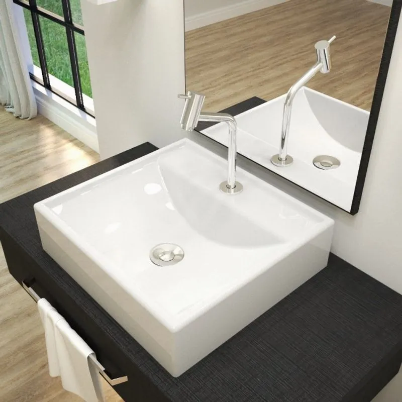 Kit Cuba Q39 com Torneira Pratika 1060 Metal e Válvula Click 1 Pol. Sifão Cromado e Flexível Compace Branca