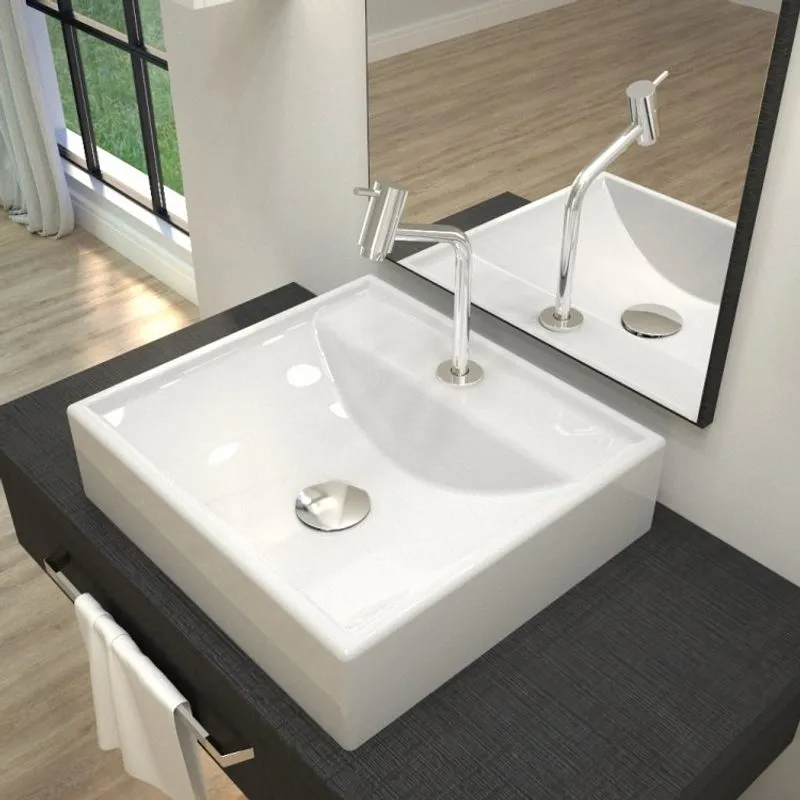 Kit Cuba Q39 com Torneira Pratika 1060 Metal e Válvula Click 1 Pol. Sifão Cromado e Flexível Compace Branca