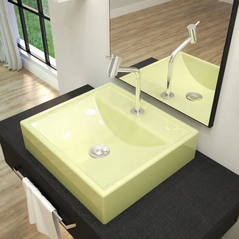 Kit Cuba Q39 com Torneira Pratika 1060 Metal e Válvula Click 1 Pol. Sifão Cromado e Flexível Compace Verde Acqua