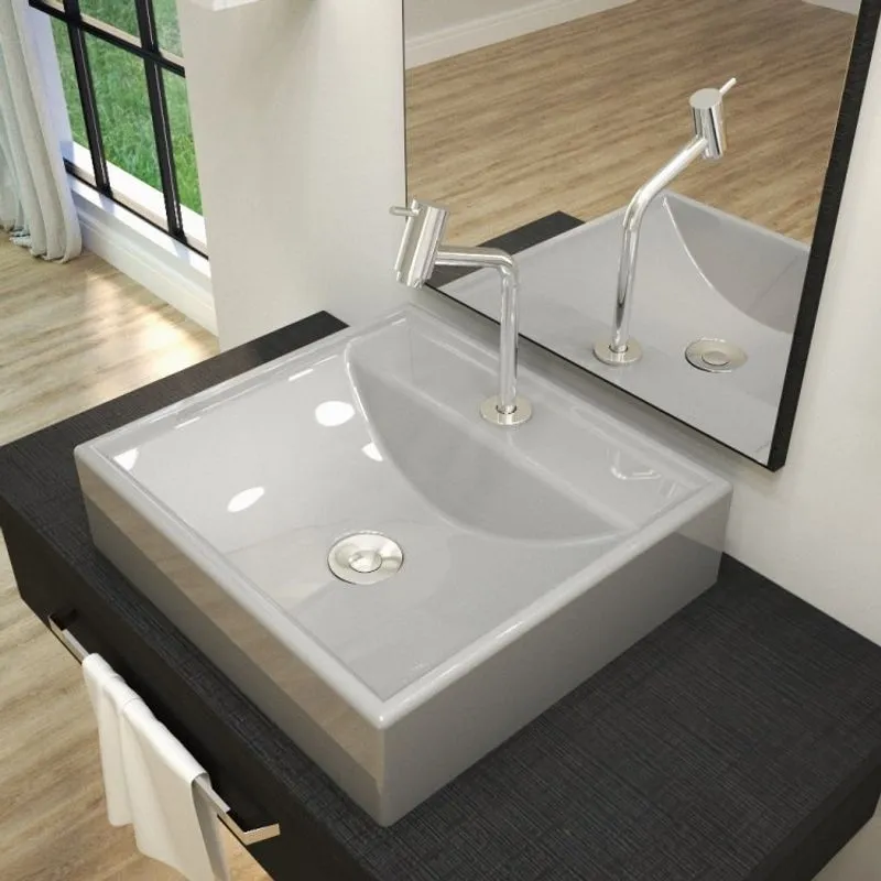 Kit Cuba Q39 com Torneira Pratika 1060 Metal e Válvula Click 1 Pol. Sifão PVC e Flexível Compace Cinza