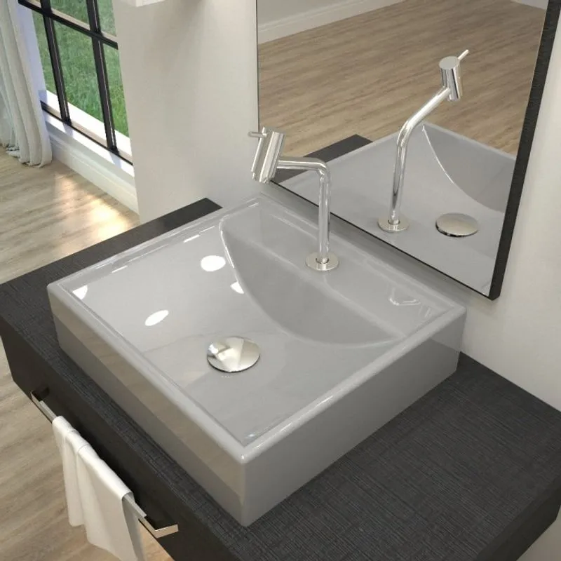 Kit Cuba Q39 com Torneira Pratika 1060 Metal e Válvula Click 1 Pol. Sifão PVC e Flexível Compace Cinza