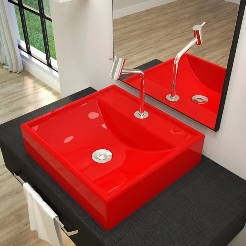 Kit Cuba Q39 com Torneira Pratika 1060 Metal e Válvula Click1 Pol. Compace Vermelho
