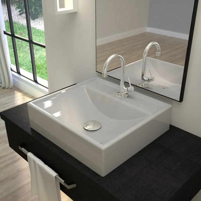 Kit Cuba Q39 com Válvula Click 1 Pol. 1/2 Sifão Cromado e Flexível Compace Cinza