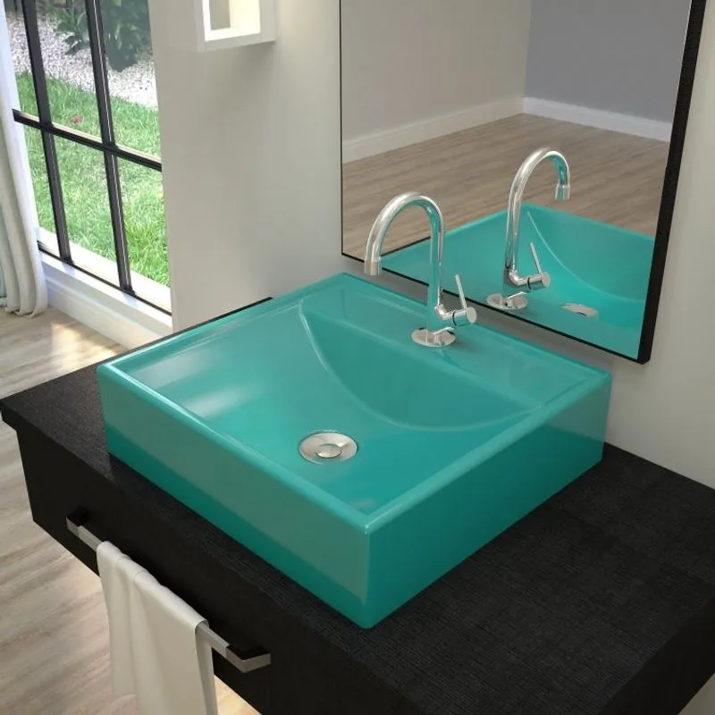 Kit Cuba Q39 com Válvula Click Botão 1 Pol. Compace Azul Turquesa