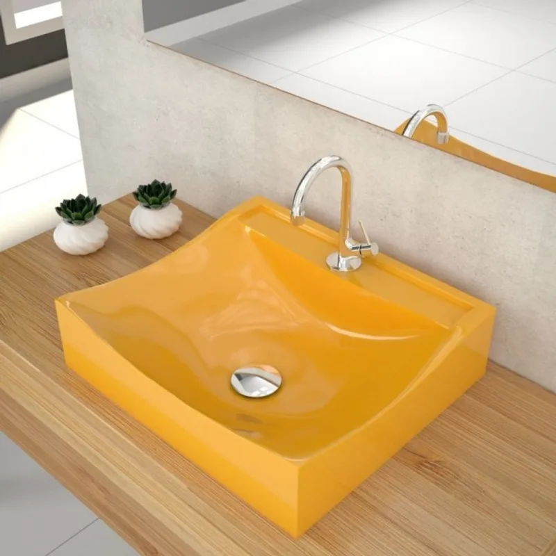 Kit Cuba Q440 com Torneira 1198 Metal e Válvula Click 1 Pol. Compace Amarelo