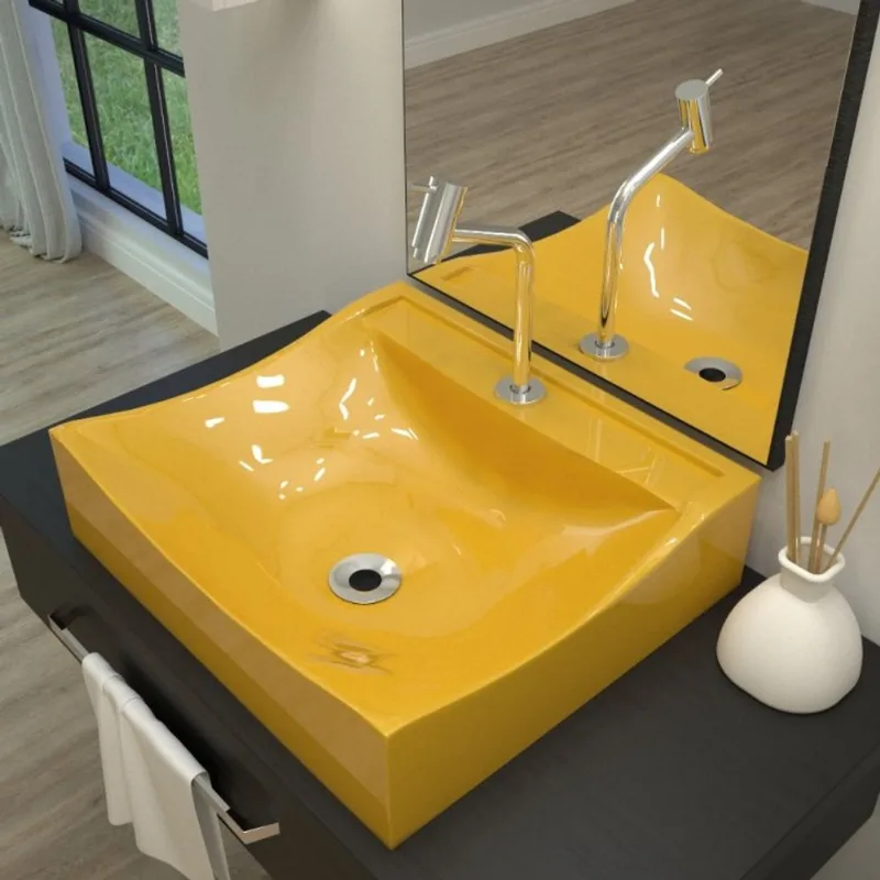Kit Cuba Q440 com Torneira Pratika 1060 Metal e Válvula 1 Pol. Sifão PVC e Flexível Compace Amarelo