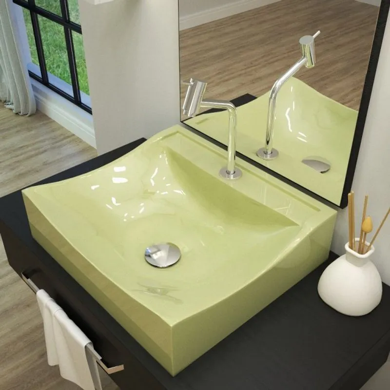 Kit Cuba Q440 com Torneira Pratika 1060 Metal e Válvula Click 1 Pol. Sifão Cromado e Flexível Compace Verde Acqua