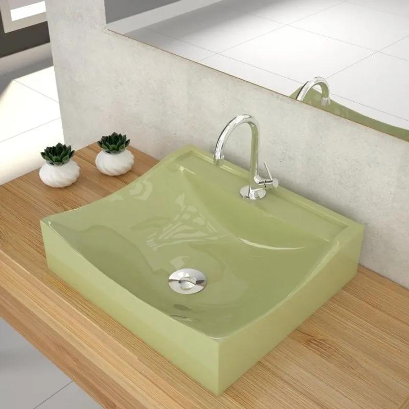 Kit Cuba Q440 com Válvula Click 1 Pol. Sifão Cromado e Flexível Compace Verde Acqua