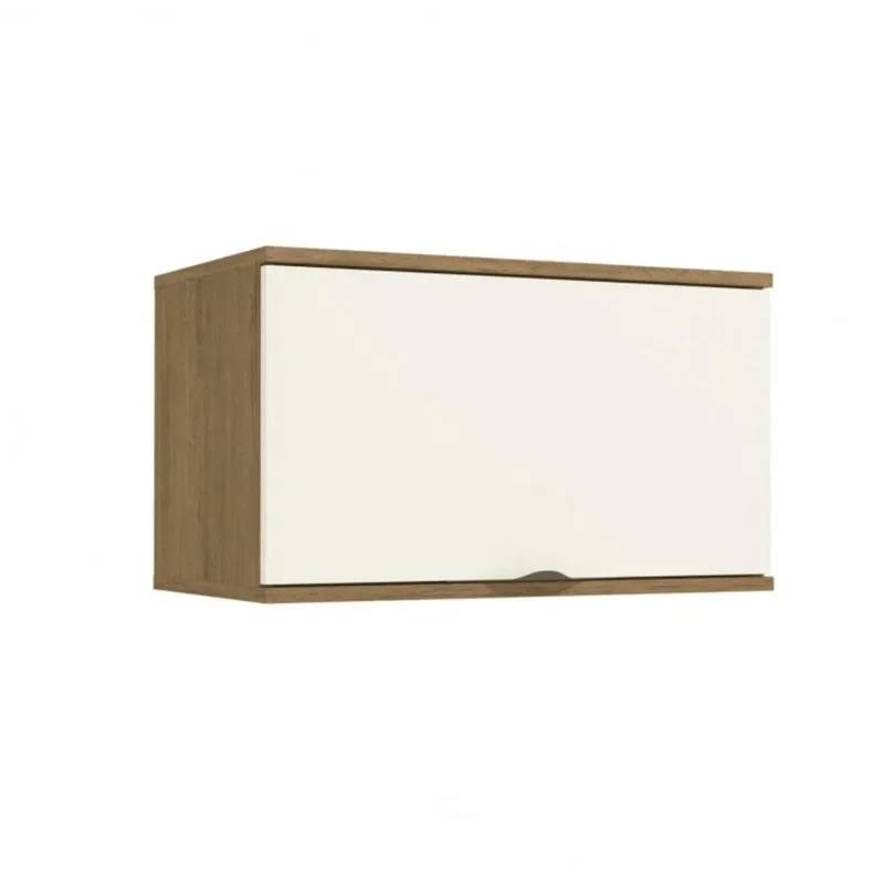 Armário Aéreo de Geladeira 1 Porta Basculante 60cm Kappesberg Freijó/Off White