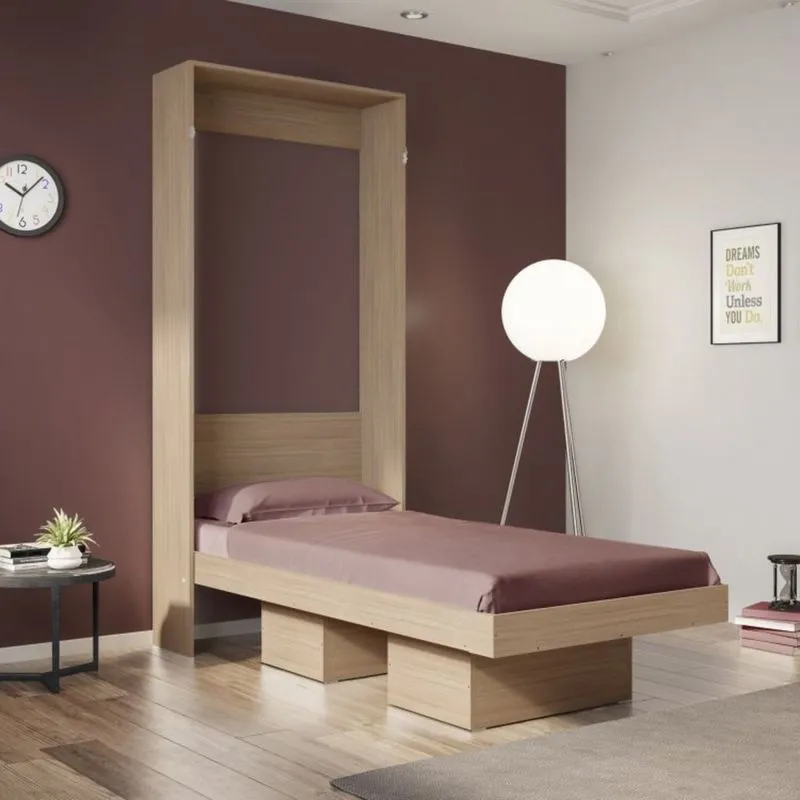 Cama Solteiro Articulável Vertical 80cm Manhattan Art in Móveis Marrom