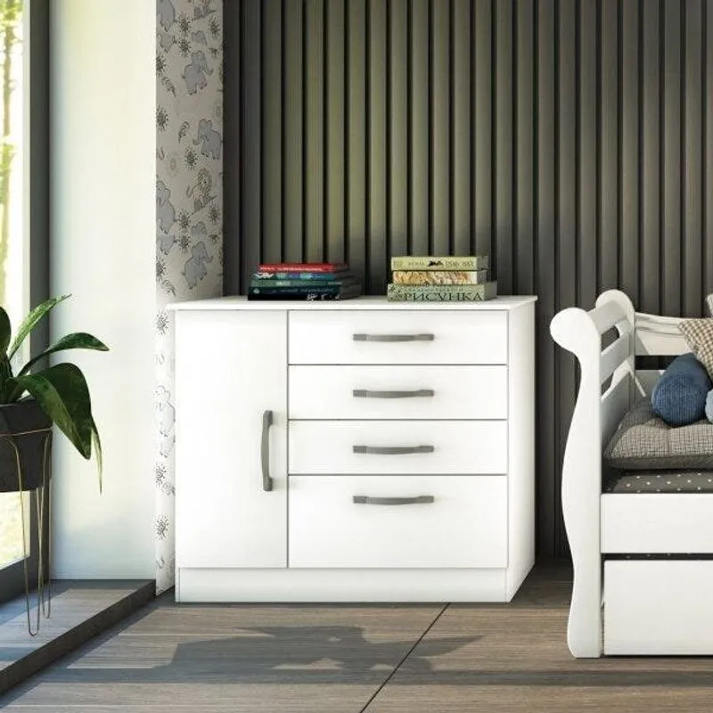 Cômoda 4 Gavetas Chicago Tcil Móveis Branco