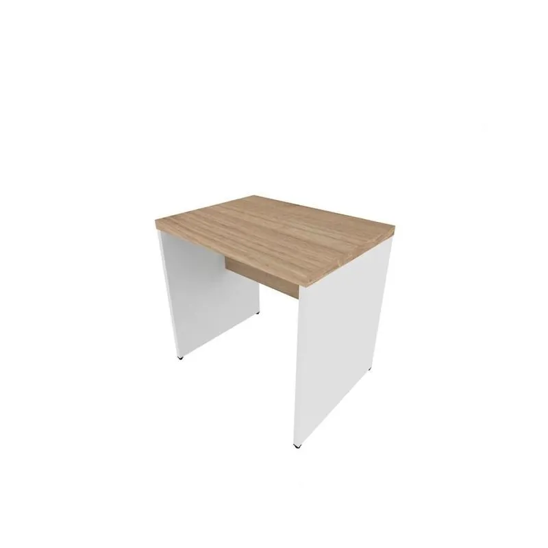 Mesa De Escritório 40mm Natus 80cmx60cm Bramov Móveis Branco/carvalho Mel