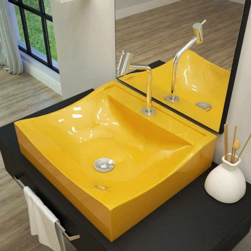 Kit Cuba Q440 com Torneira Pratika 1060 Metal e Válvula Click1 Pol. Compace Amarelo