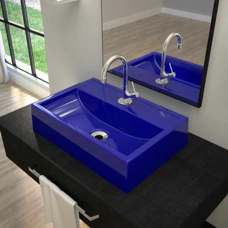 Kit Cuba Q45 com Torneira 1198 Metal e Válvula1 Pol. Compace Azul Escuro