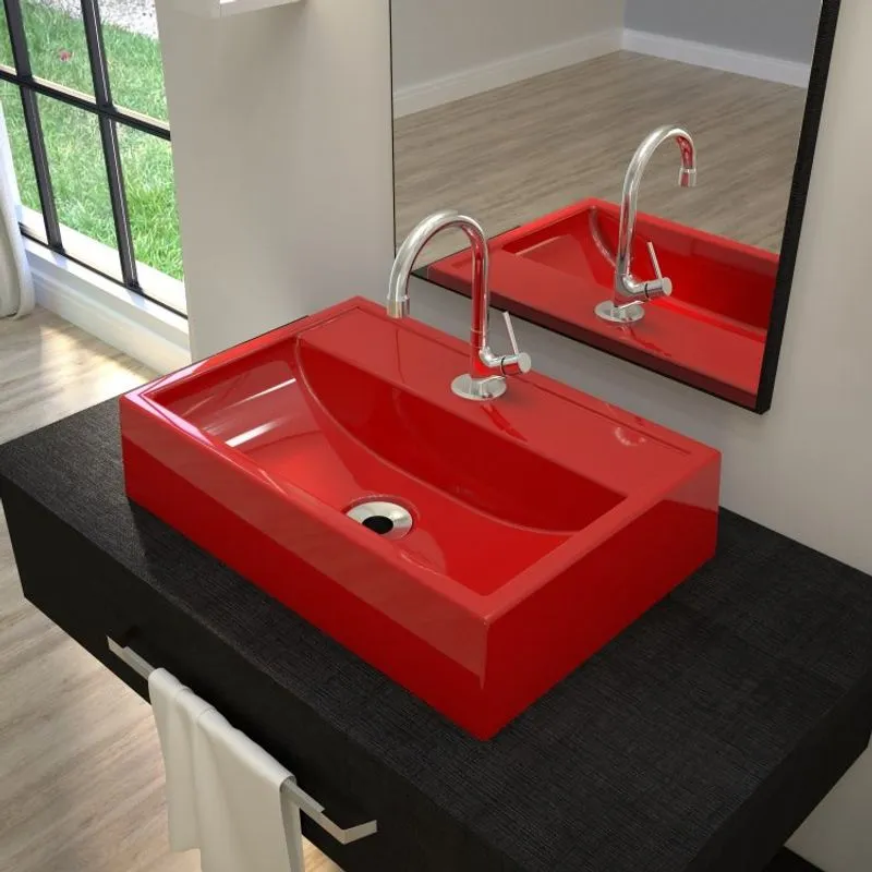 Kit Cuba Q45 com Torneira 1198 Metal e Válvula1 Pol. Compace Vermelho