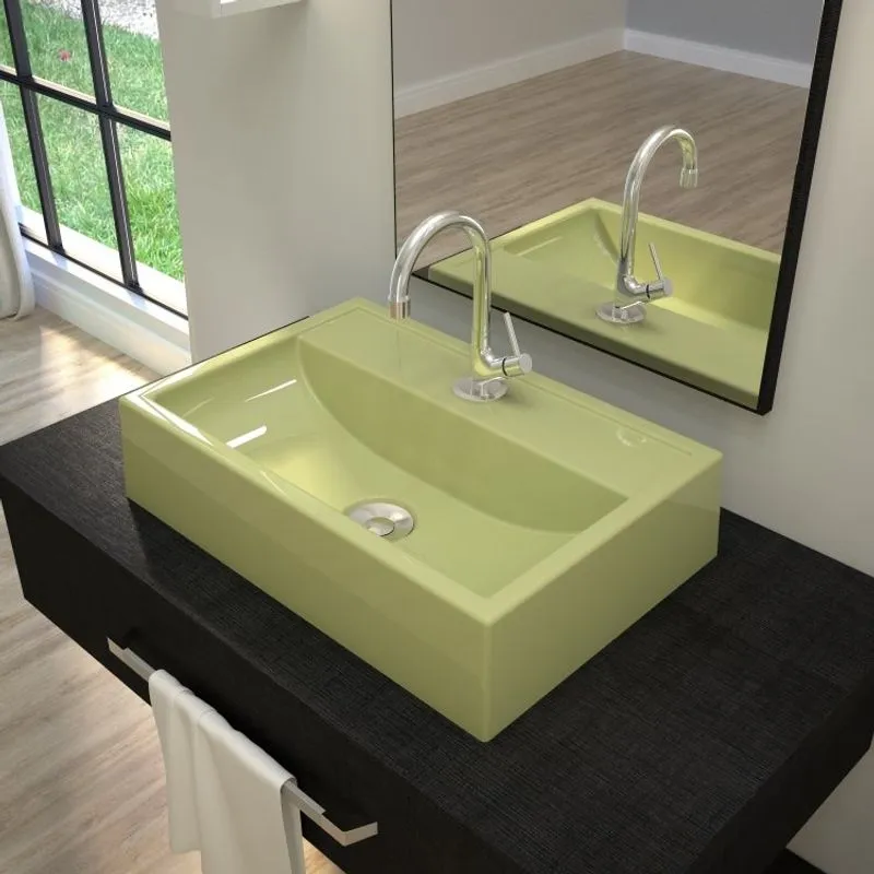 Kit Cuba Q45 com Torneira 1198 Metal e Válvula Click 1 Pol. Compace Verde Acqua