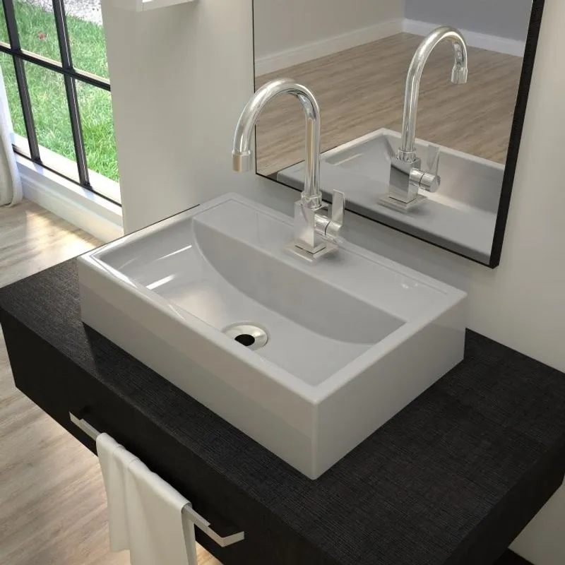Kit Cuba Q45 com Torneira Luxo 1195 Metal Válvula 1 Pol. Sifão PVC e Flexível Compace Cinza