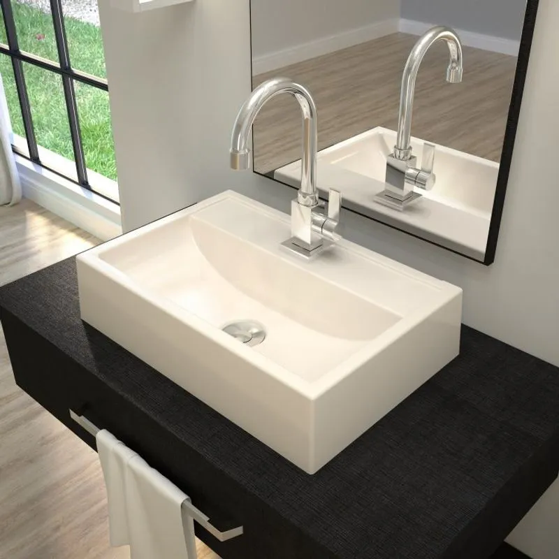 Kit Cuba Q45 com Torneira Luxo 1195 Metal e Válvula Click 1 Pol. Sifão PVC e Flexível Compace Bege