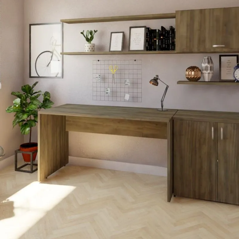 Mesa Reta Corp 25mm 160cm Bramov Móveis Ameixa Negra