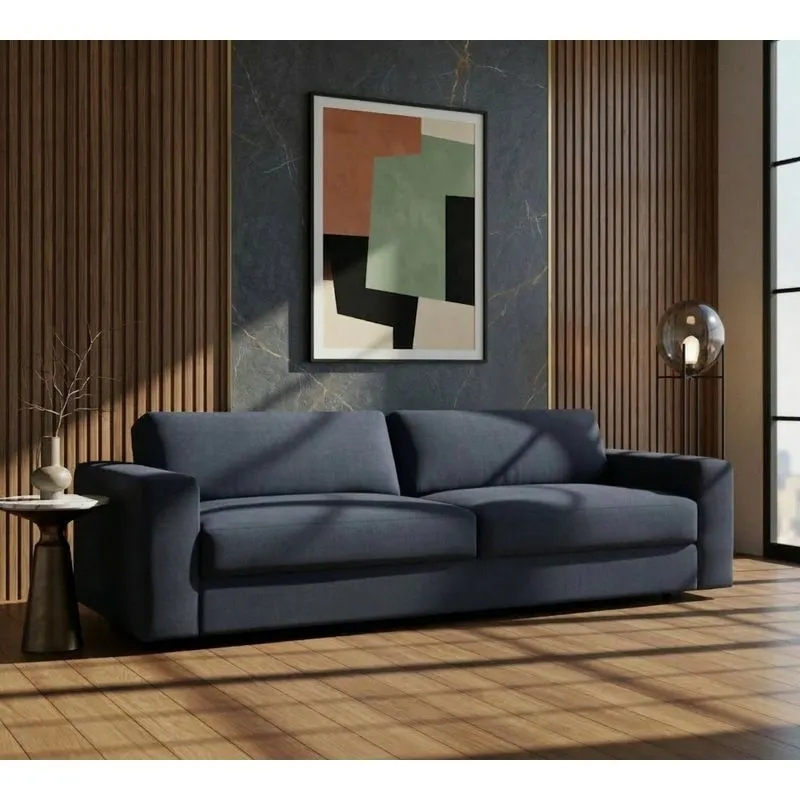 Sofá Living 3 Lugares 210 Living Contemporâneo Mescla Azul Jeans