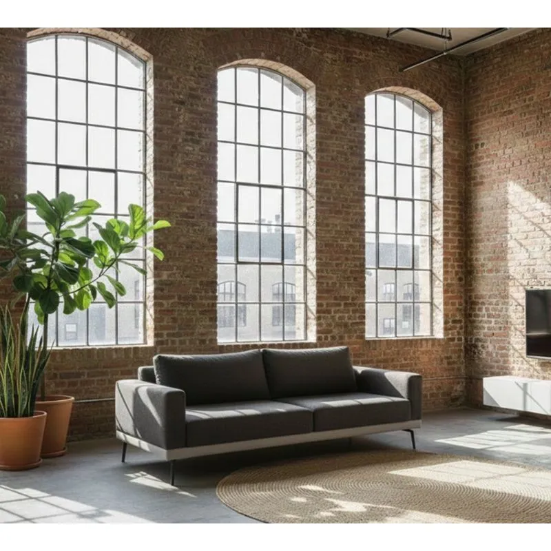 Sofá Smart 3 Lugares 210 Living Contemporâneo Mescla Cinza Claro E Cinza Cinza
