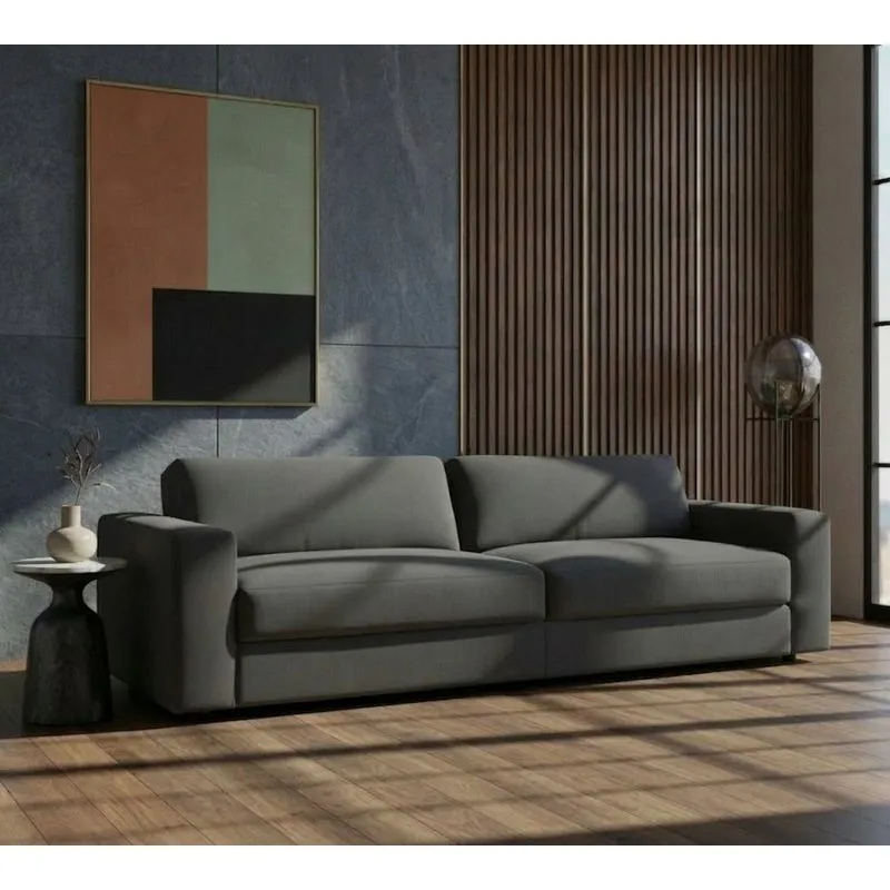 Sofá Living 2 Lugares 180 Living Contemporâneo Mescla Cinza Claro E Cinza Cinza
