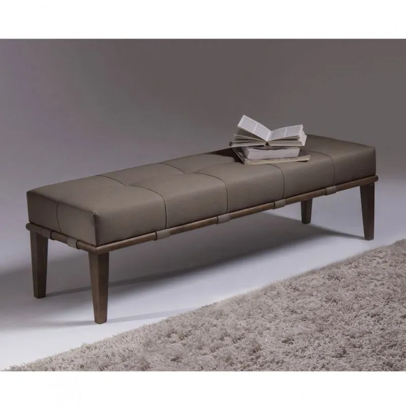 Puff Livia 160cm Pés Imbuia Sofani Marrom/Imbuia