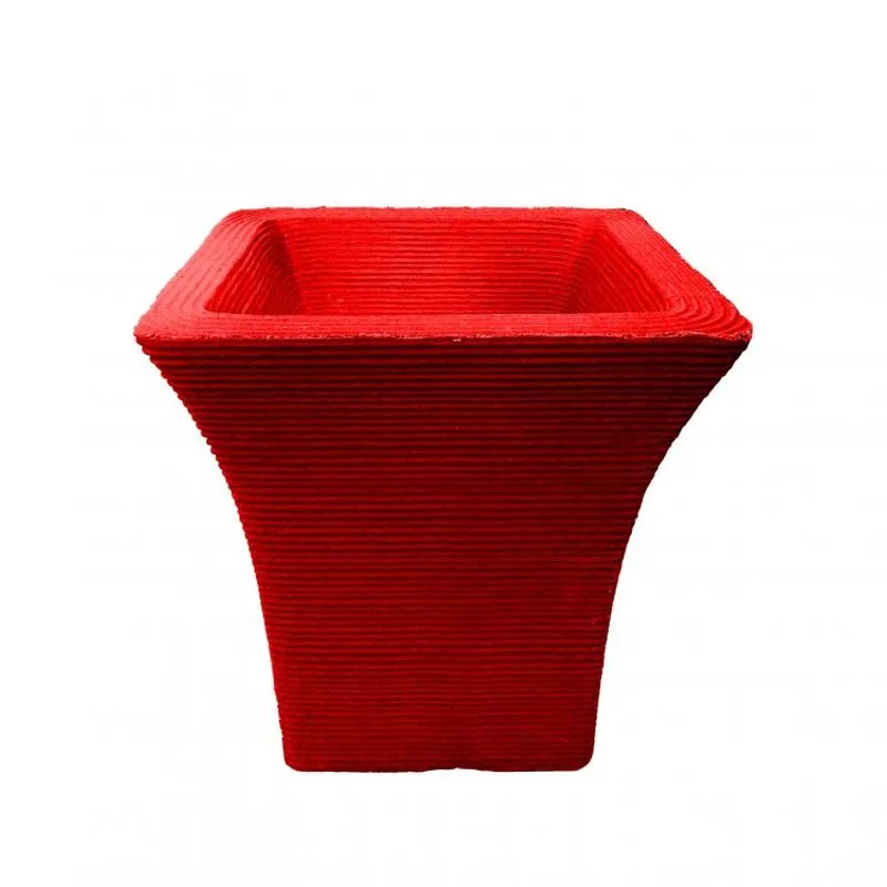 Vaso Decor Plant Quadrado Pequeno Vermelho