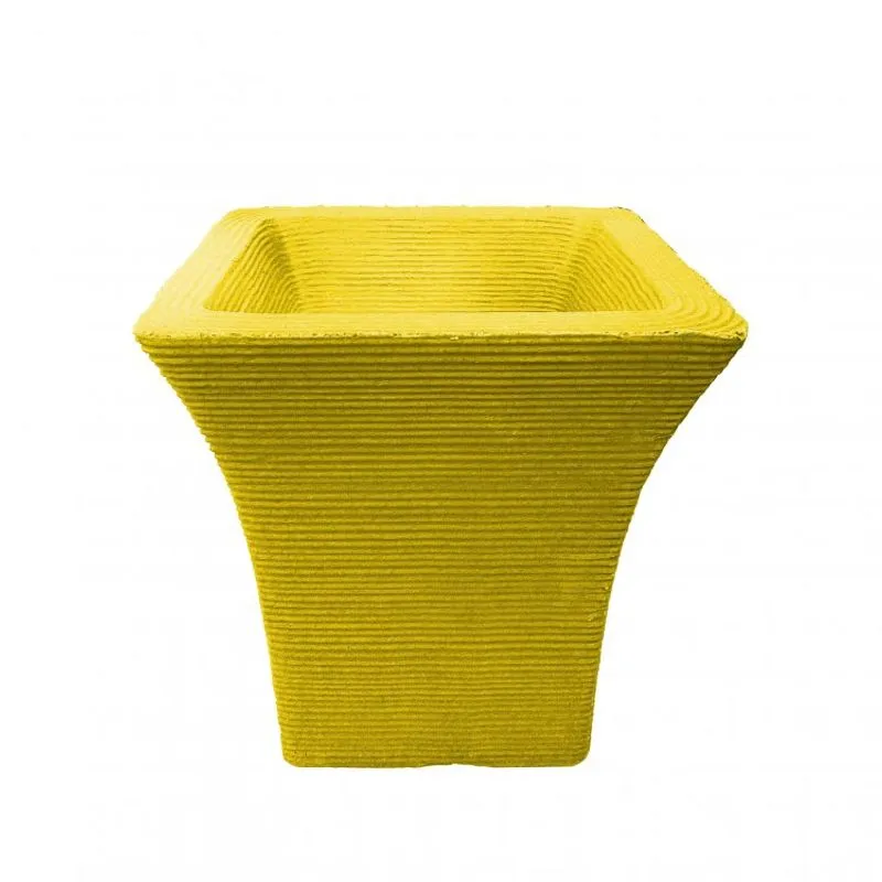 Vaso Decor Plant Quadrado Pequeno Amarelo