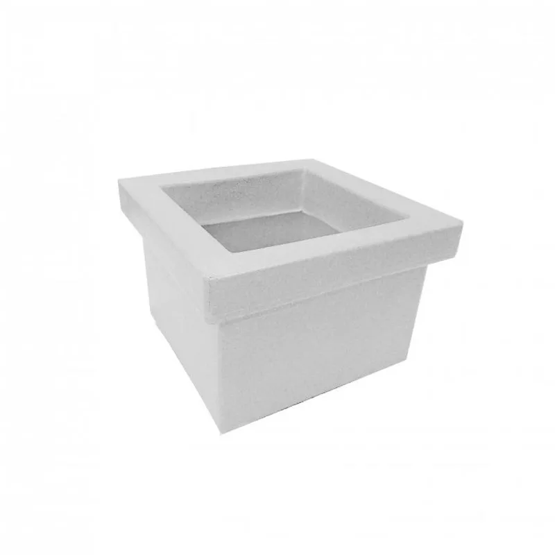Vaso Quadrado Grande Branco Granito