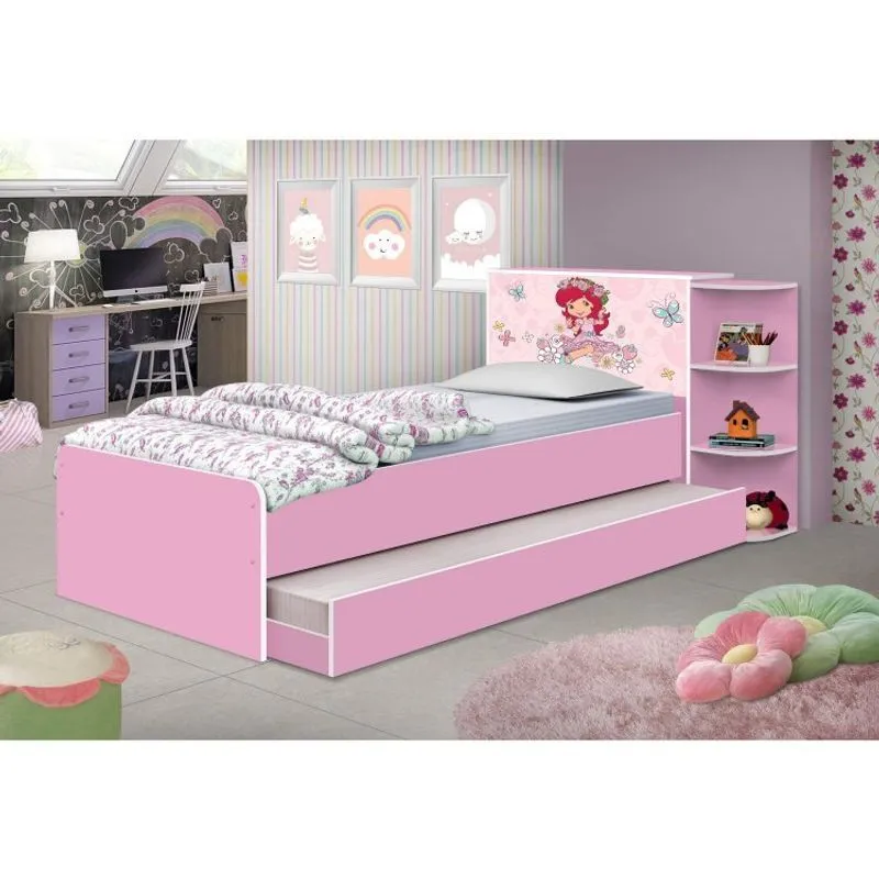 Bicama Infantil Liz Moranguinho J&A Móveis Rosa