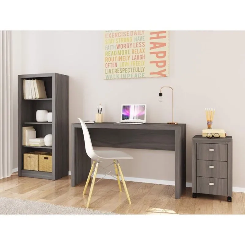 Conjunto Home Office com Mesa, Armário Baixo com Nicho e Gaveteiro 3 Gavetas Espresso Móveis