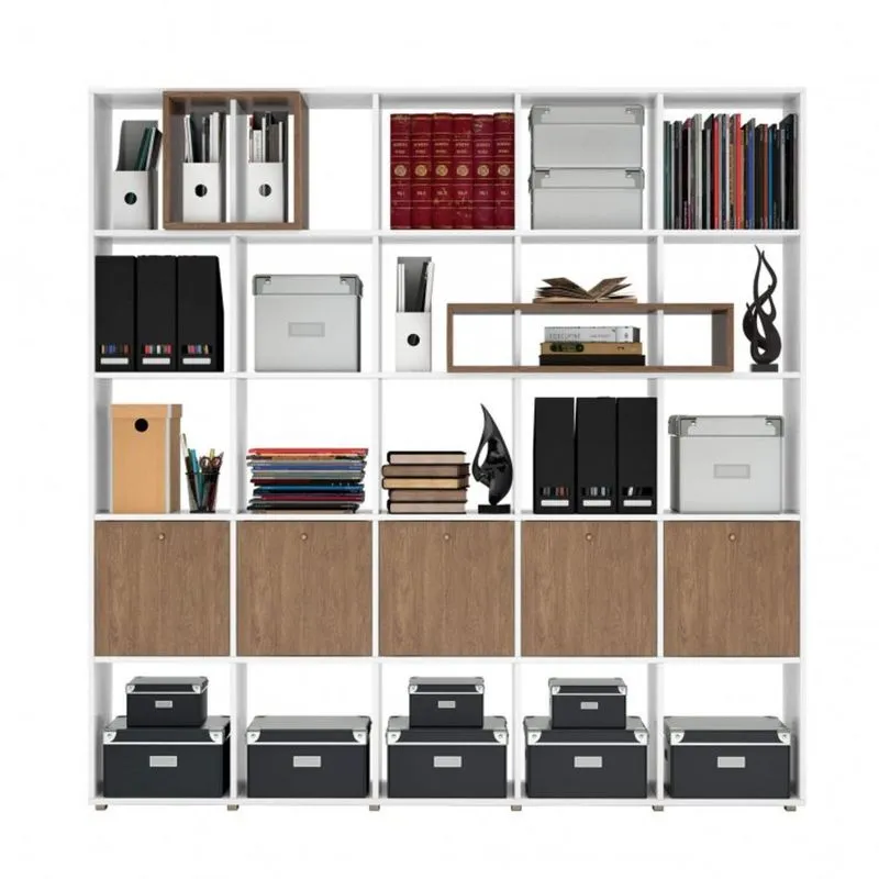 Estante Modular Dominox 5 Gavetões Belmax Branco/Ébano