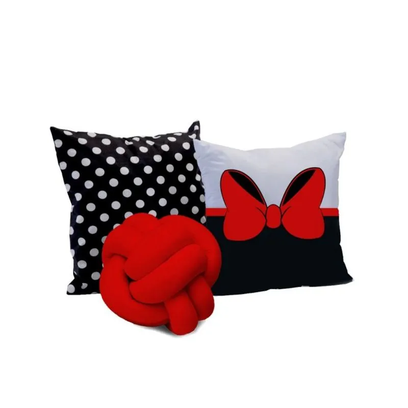 Coleção de Almofadas Mix de Estampas Lili 03 Peças Casaborda Vermelho
