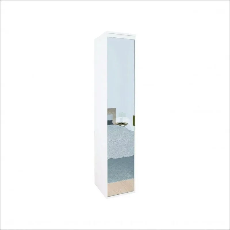 Módulo Guarda-roupa 1 porta com espelho c/ gavetas Belmax Branco