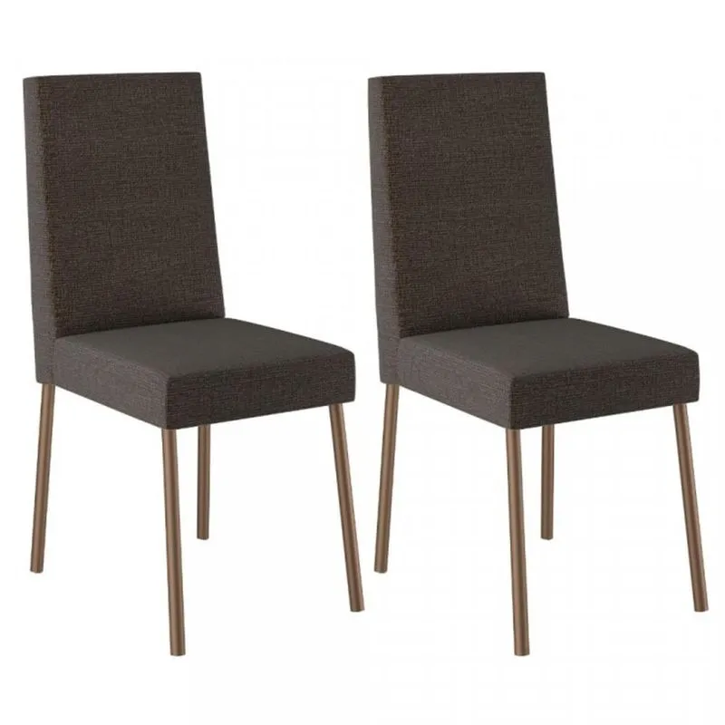 Conjunto 2 Cadeiras 1730 Carraro Ônix/Bronze