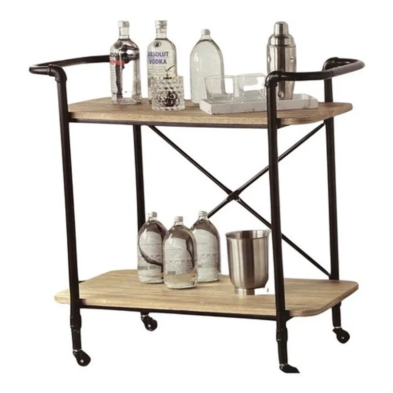 Carrinho Para Bar Premium 4 Rodas 88x42x90cm Madeira Metal