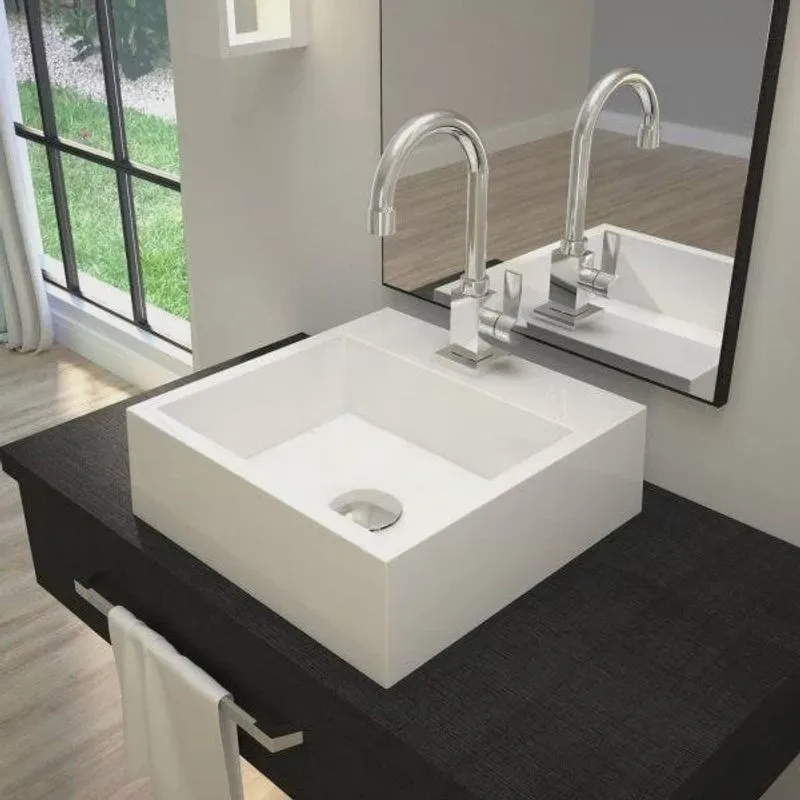 Kit Cuba Q395 com Torneira Luxo 1195 Metal e Válvula Click 1 1/2 e Sifão Pvc e Flexível Compace