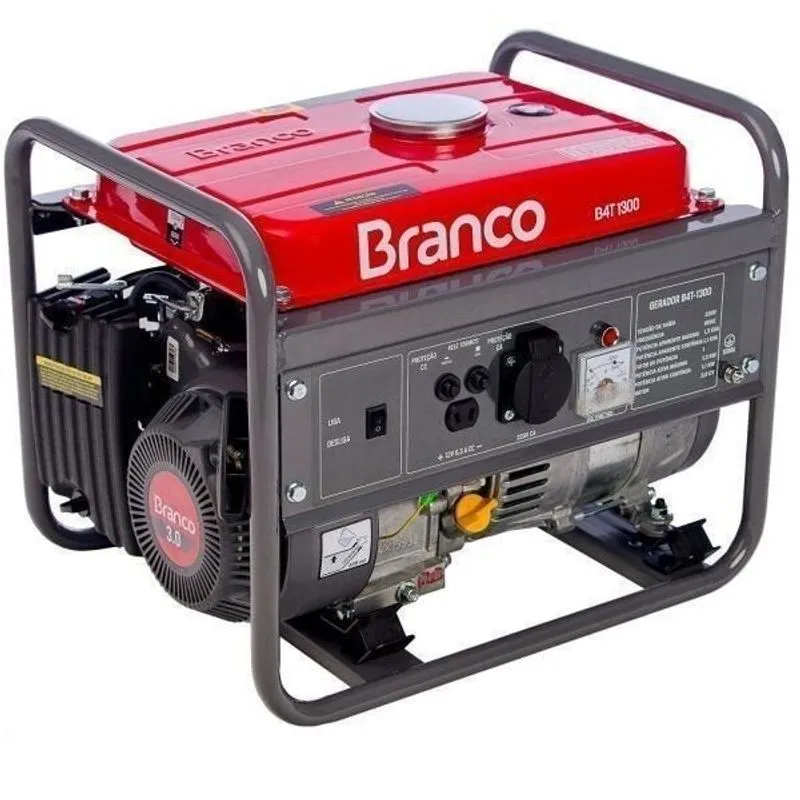 Gerador A Gasolina 220v B4t1300 Branco Vermelho