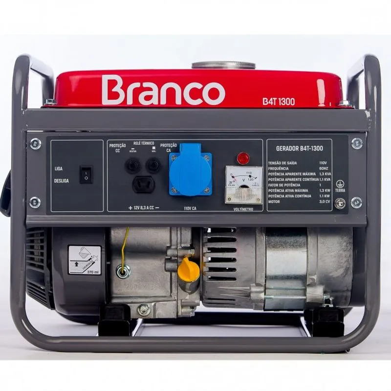Gerador a Gasolina 110V B4T1300 Branco Vermelho