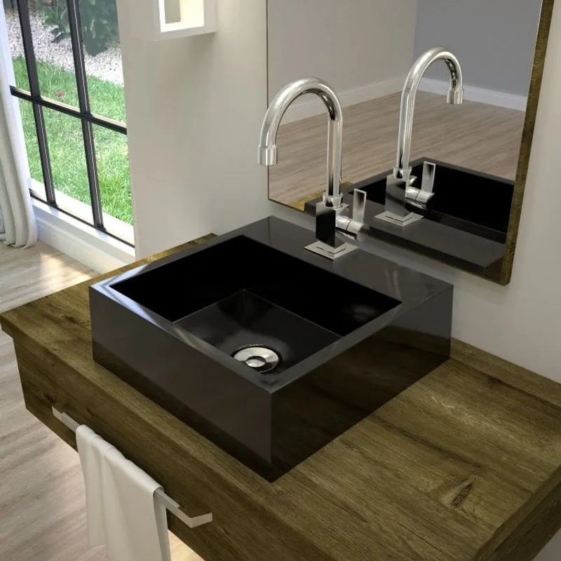 Kit Cuba Q395 com Torneira Luxo 1195 e Válvula Click 1 Polegada B Compace Preto