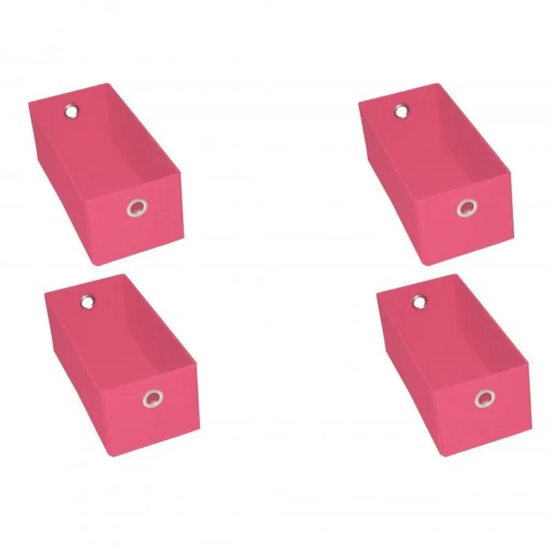 Conjunto 4 Caixas Organizadoras 12,5cmx15cm Acasa Móveis Rosa