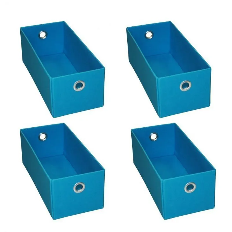 Conjunto 4 Caixas Organizadoras 12,5cmx15cm Acasa Móveis Turquesa