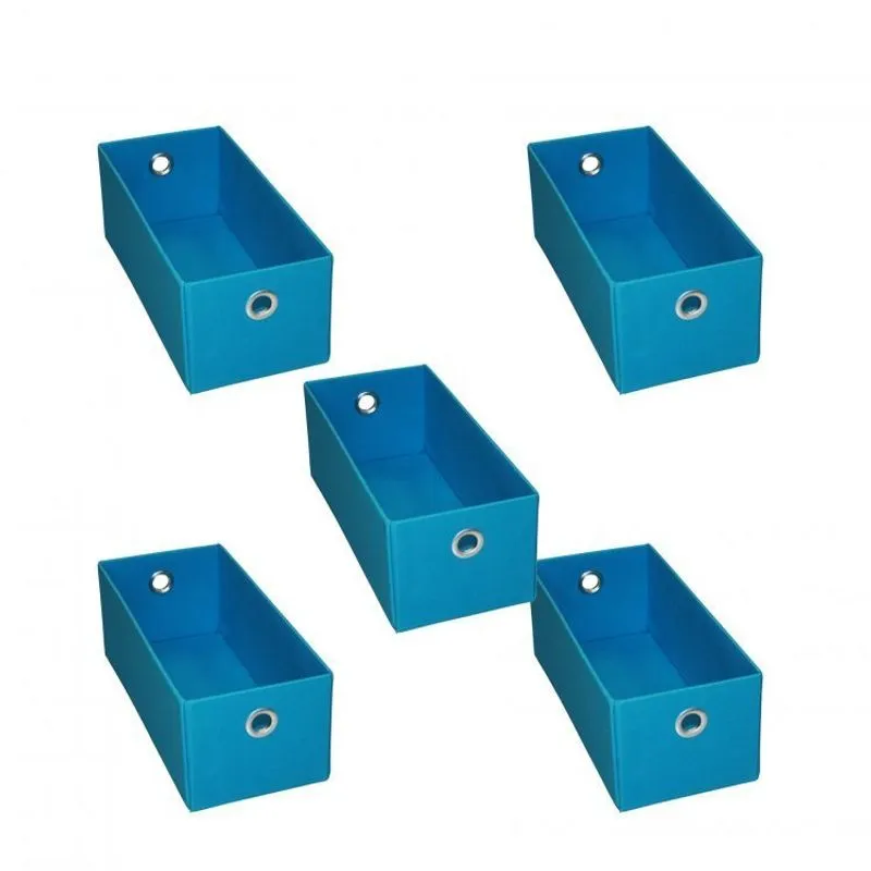 Conjunto 5 Caixas Organizadoras 12,5cmx15cm Acasa Móveis Turquesa
