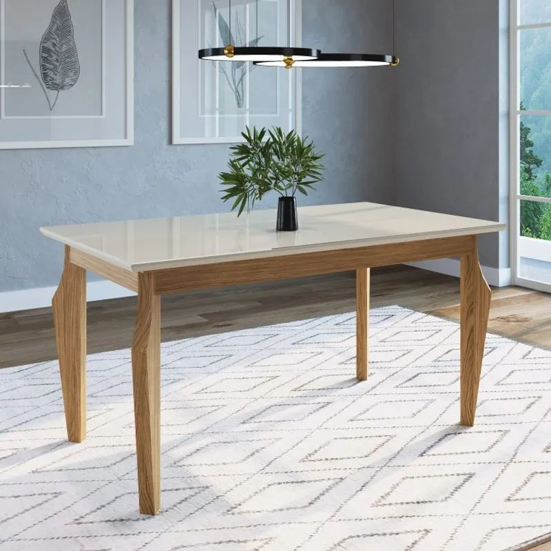 Mesa Lorena Espresso Móveis Nature/Off White