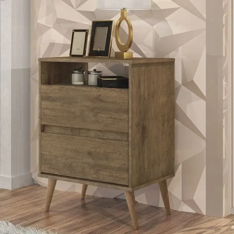 Mesa de Cabeceira 2 Gavetas Lotus J&A Móveis Jequitiba