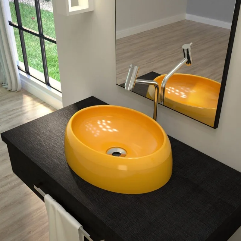 Kit Cuba Ov39 C/válvula 1 Polegada E Sifão Pvc E Flexível Compace Amarelo
