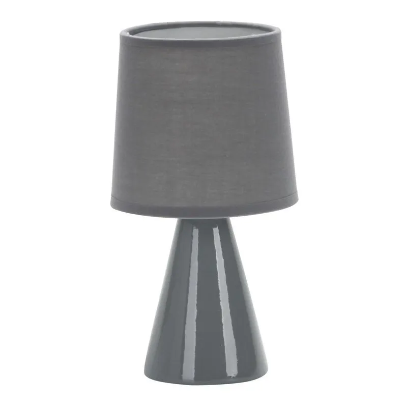 Abajur De Cerâmica Pottery 25cm Para 1 Lâmpada E27 Taschibra Cinza