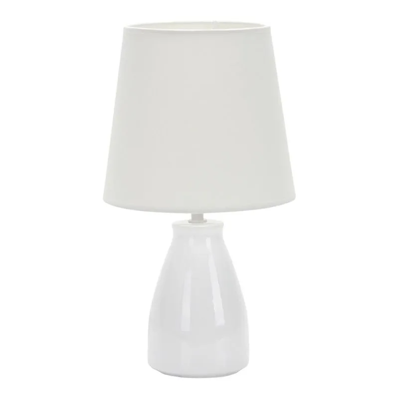 Abajur De Cerâmica Pottery 37cm Para 1 Lâmpada E27 Taschibra Branco